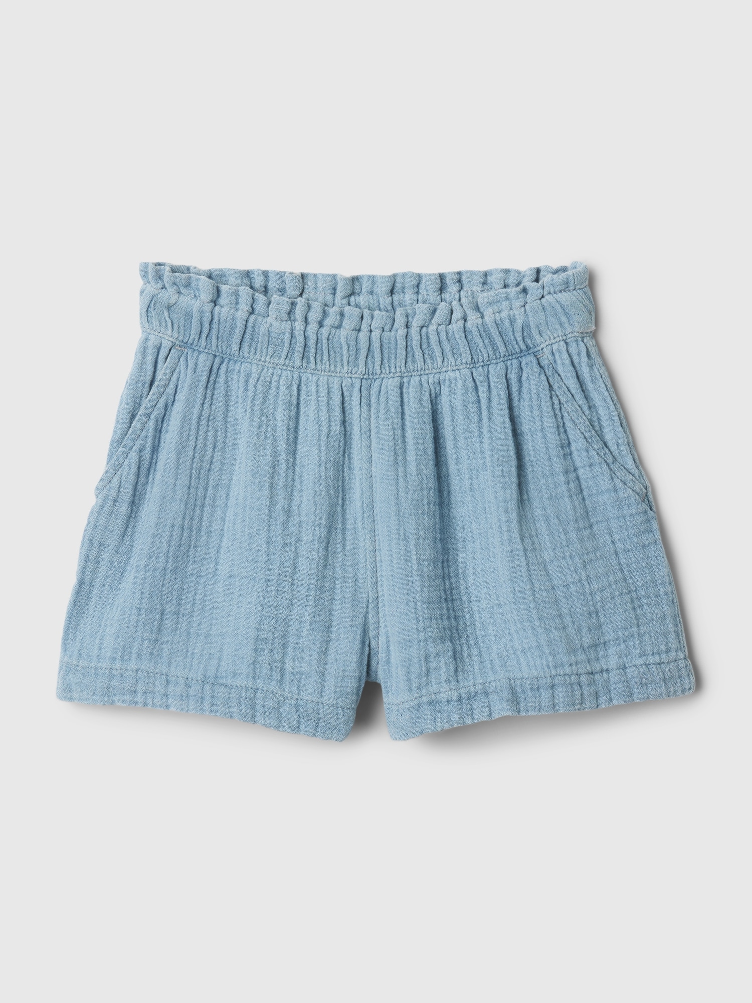 Shop Gap Baby Crinkle Gauze Pull-on Shorts In Light Wash