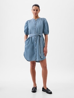 Frame Nina Puff Sleeve Denim Minidress buy Medium Org Price $428