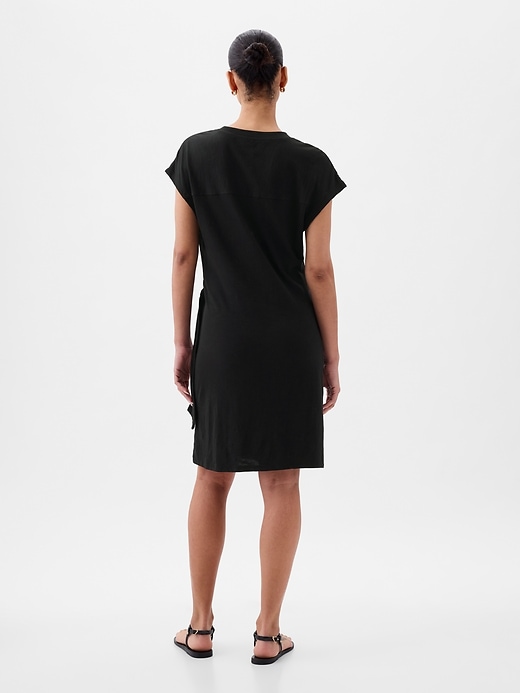 Image number 2 showing, Tie-Knot Mini T-Shirt Dress