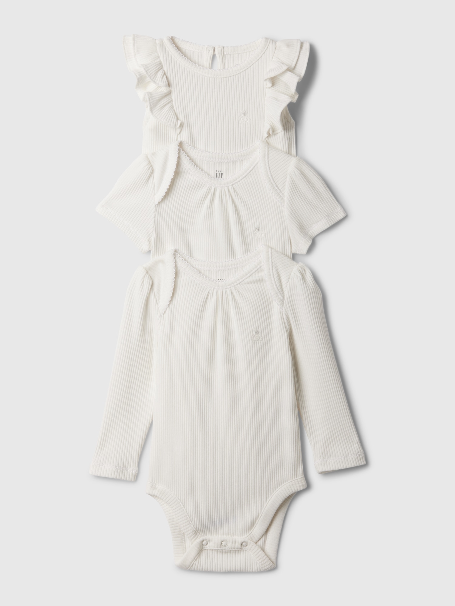 Gap Baby First Favorites Bodysuit (3-pack) In Off White