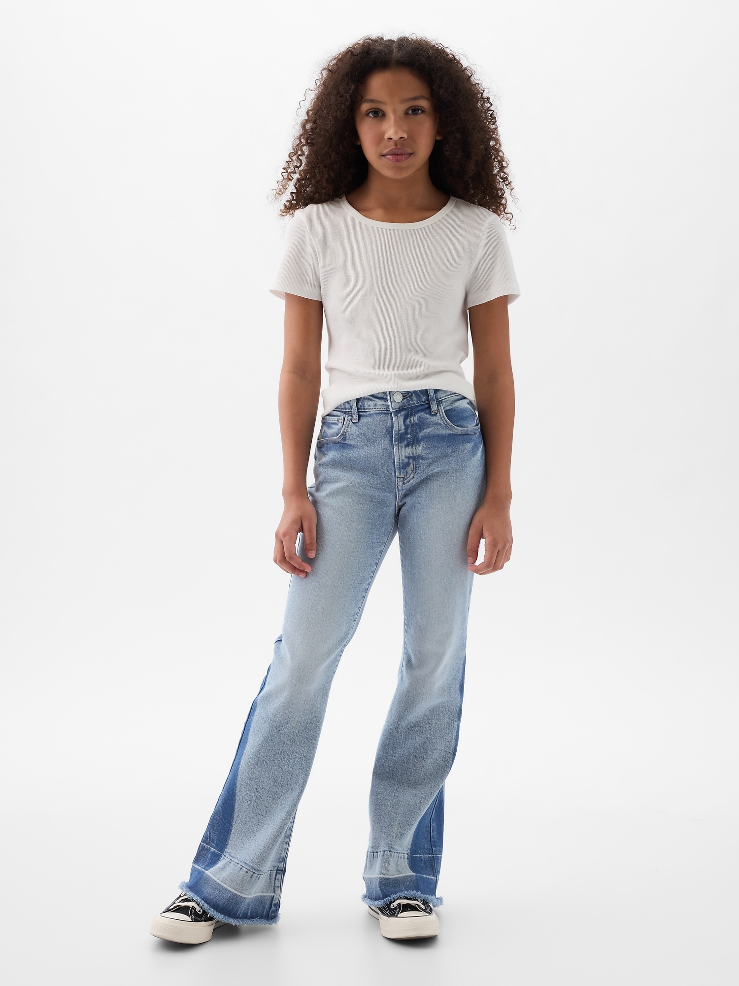 Kids High Rise Metallic '70s Flare Jeans