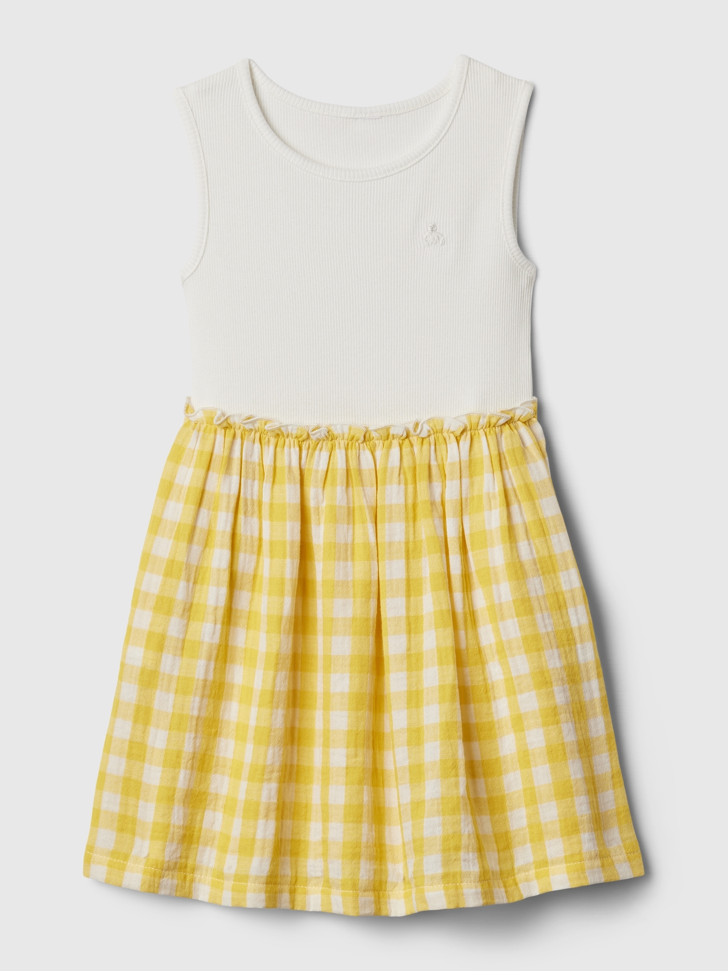 Shop Gap Baby Crinkle Gauze Dress In Yellow Gingham