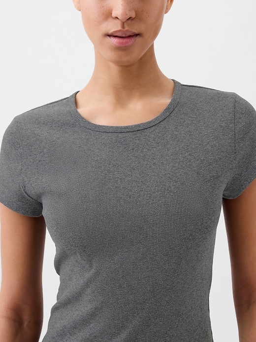 Image number 3 showing, GapFit Studio Rib Cropped T-Shirt