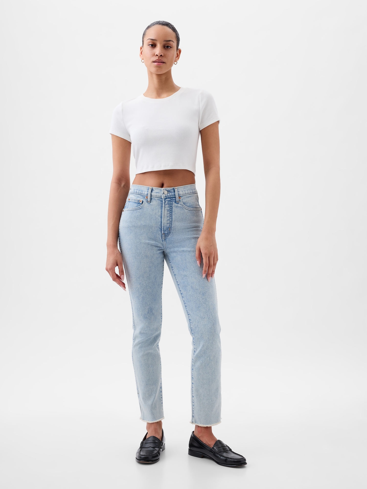 Gap High Rise Vintage Slim Jeans In Light Indigo
