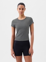 GapFit Studio Rib Quarter-Zip Top