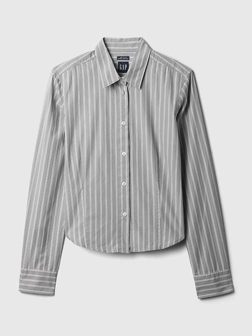 Image number 5 showing, Organic Cotton Fitted Cropped Shirt