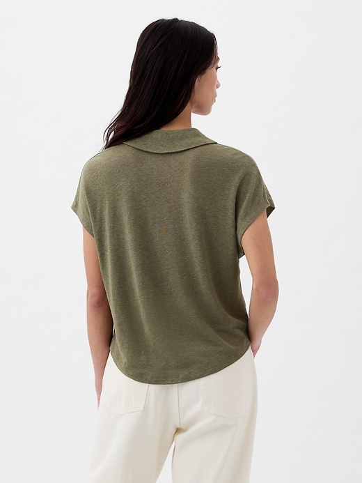 Image number 2 showing, Linen-Blend Polo Shirt