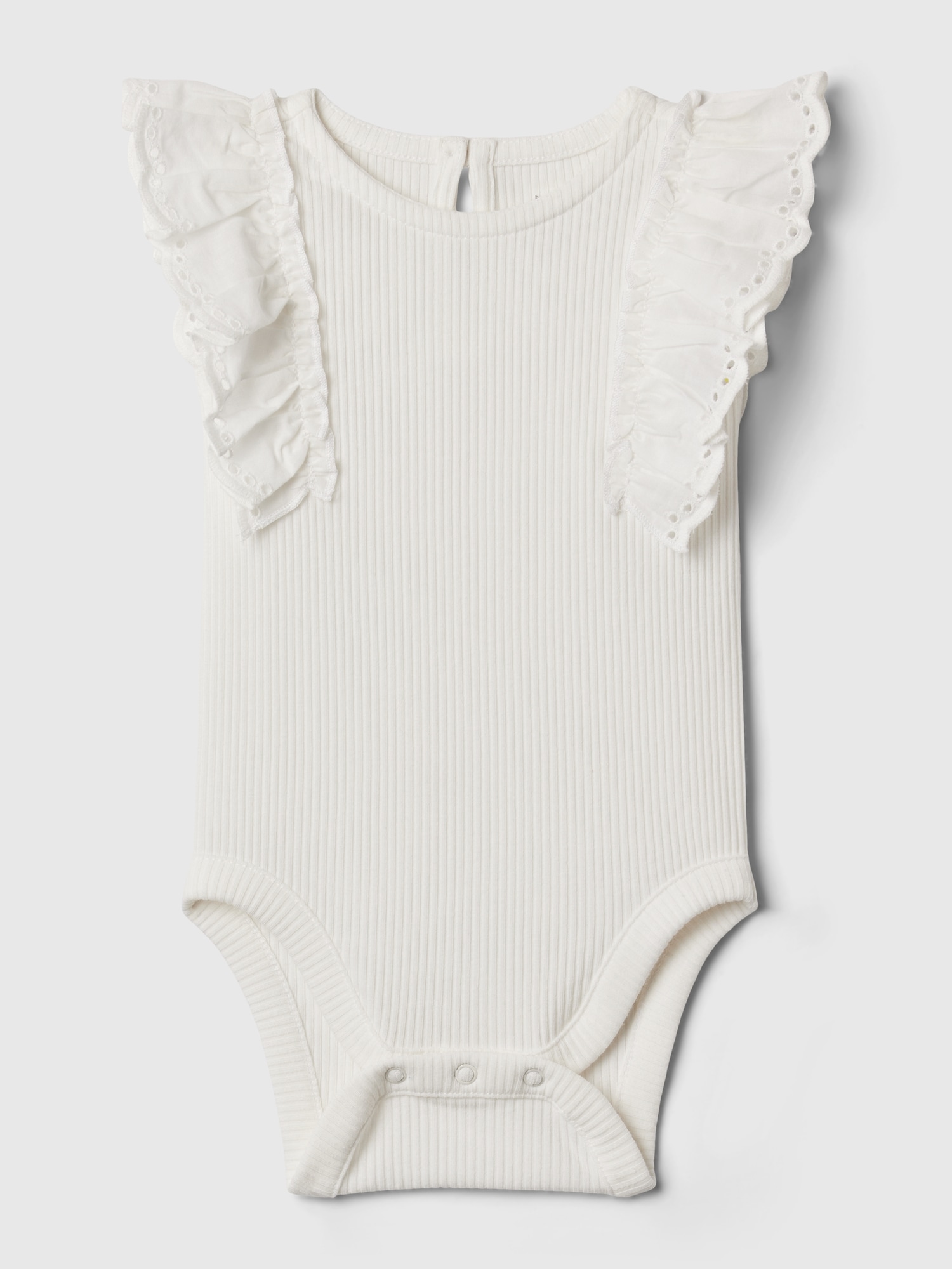 Gap Baby First Favorites Flutter Bodysuit In Off White