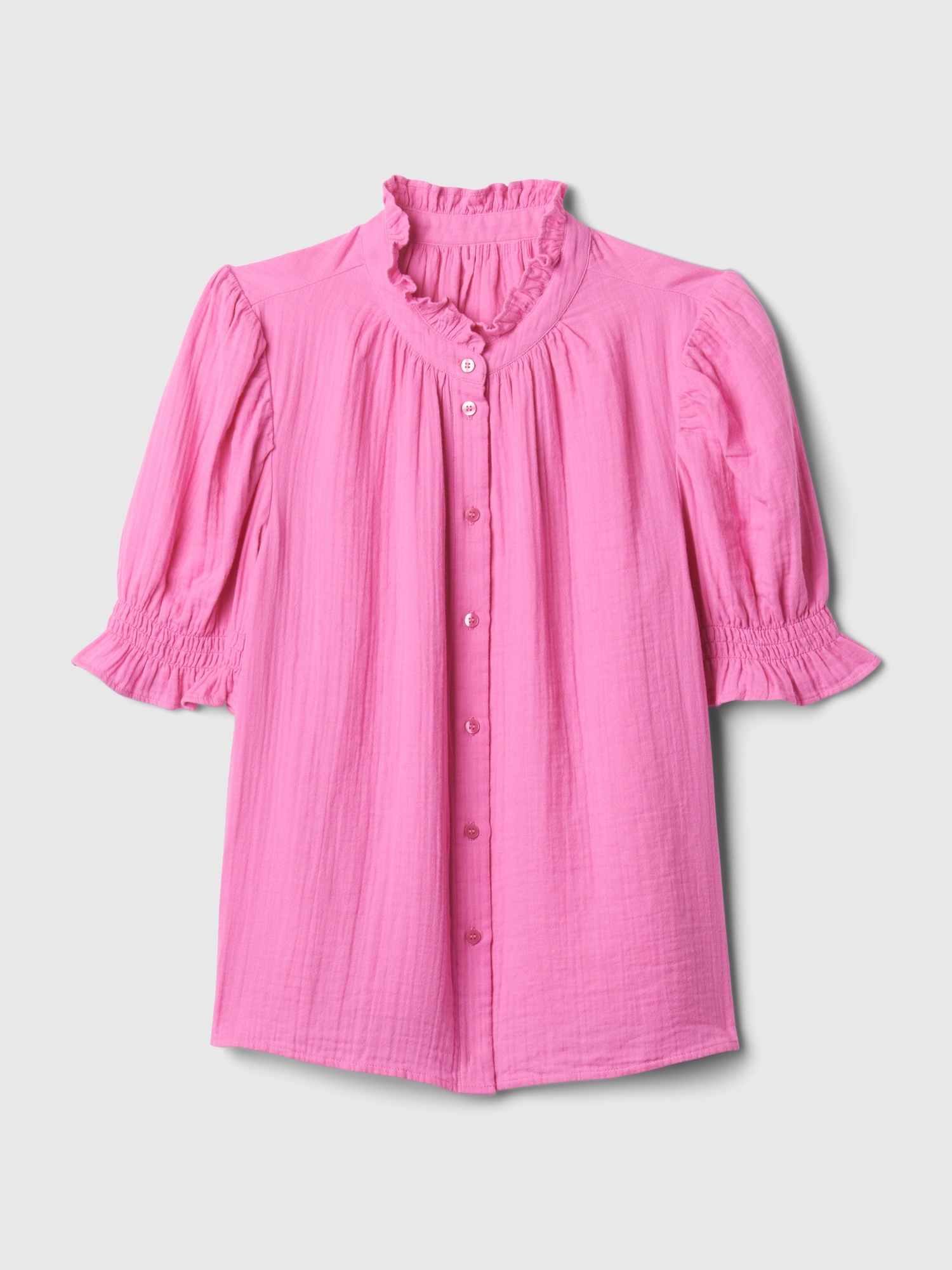 Crinkle Gauze Puff Sleeve Shirt | Gap