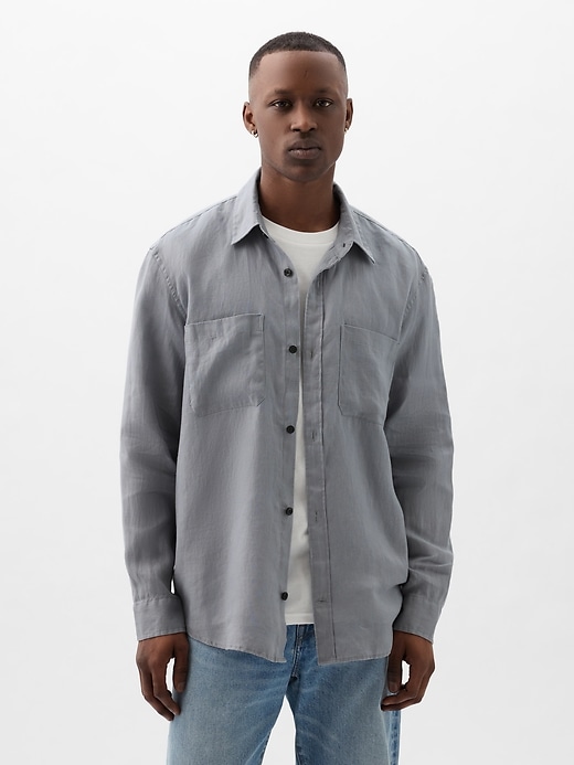 Image number 1 showing, Linen Two-Pocket Shirt
