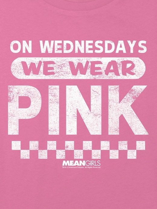 Image number 2 showing, Kids Mean Girls On Wednesdays We Wear Pink Graphic Boxy Crop Tee