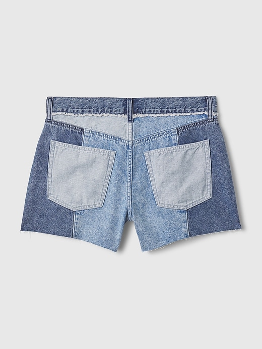 Image number 8 showing, 4" Low Rise Stride Patchwork Denim Shorts