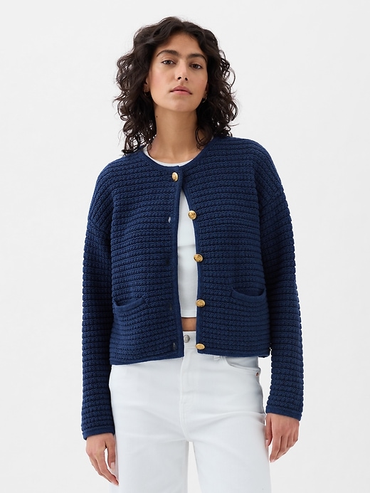 Image number 1 showing, Textured Sweater Jacket