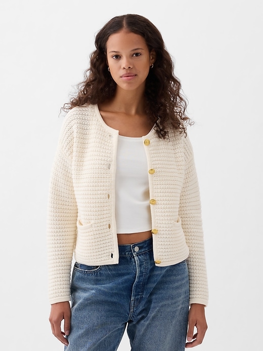 Image number 1 showing, Textured Sweater Jacket