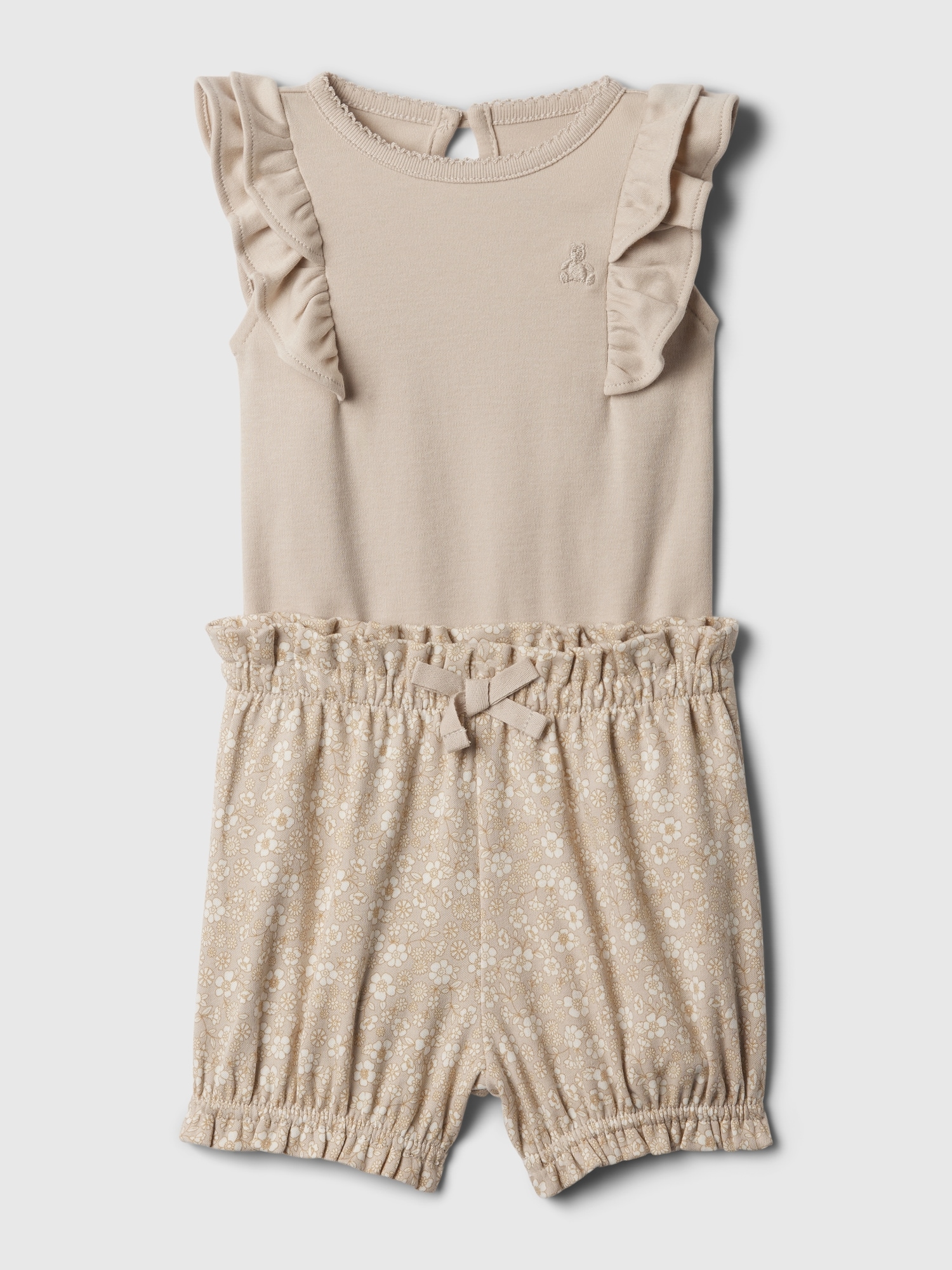 Shop Gap Baby Supima® Bodysuit Outfit Set In Bedrock Beige