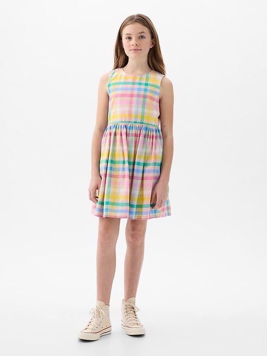 Image number 1 showing, Kids Linen-Cotton Cutout Dress
