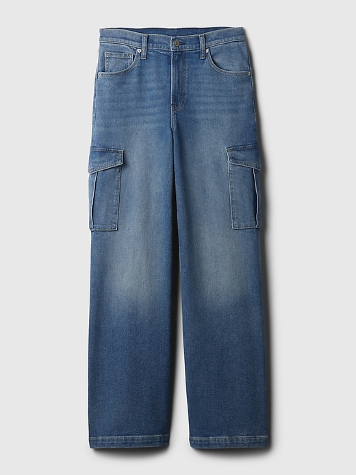 Image number 7 showing, High Rise Stride Wide-Leg Cargo Jeans