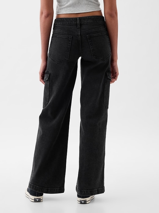 Image number 4 showing, Low Rise Stride Wide-Leg Cargo Jeans