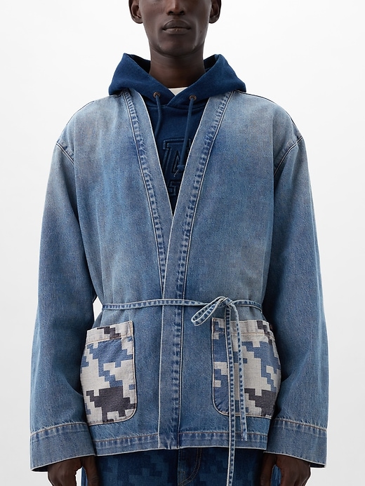 Image number 5 showing, GAP × DAP Organic Cotton Denim Wrap Jacket