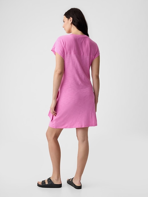 Image number 5 showing, Tie-Knot Mini T-Shirt Dress