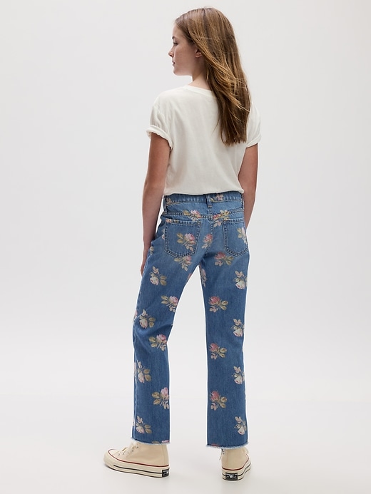 Image number 2 showing, Kids High Rise Floral '90s Straight Jean