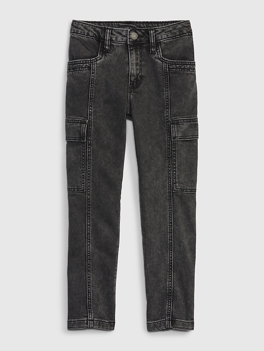 Image number 3 showing, Kids High Rise Cargo Girlfriend Jeans