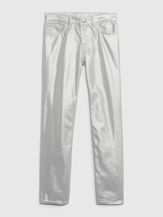 Image number 4 showing, Kids Mid Rise Metallic '90s Straight Jeans
