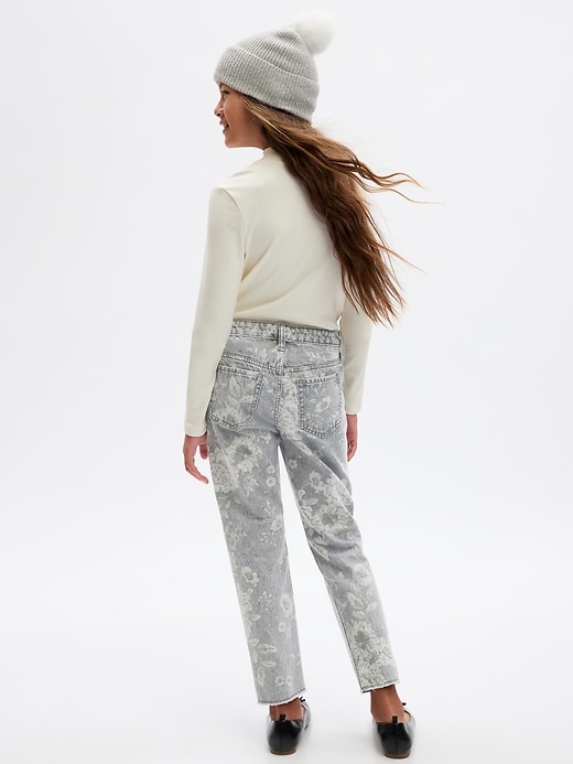 Image number 2 showing, Kids Mid Rise Floral Girlfriend Jeans