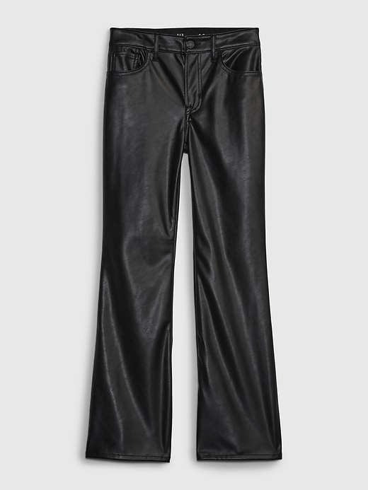 Image number 3 showing, Kids High Rise Vegan Leather '70s Flare Pants