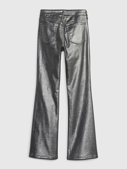 Image number 4 showing, Kids High Rise Metallic '70s Flare Jeans