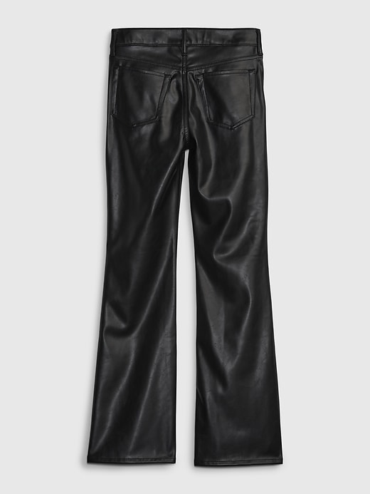 Image number 4 showing, Kids High Rise Vegan Leather '70s Flare Pants