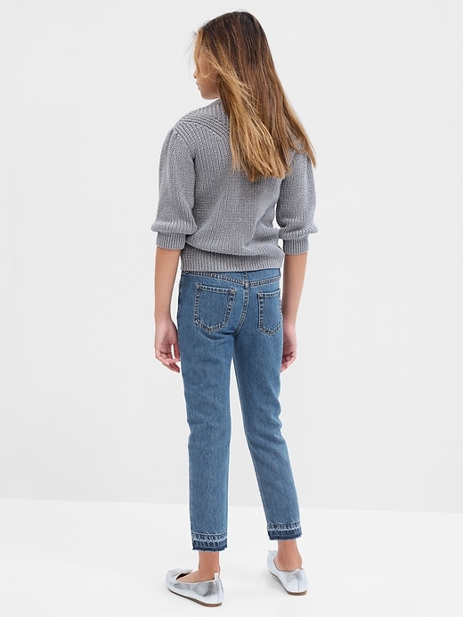 Image number 2 showing, Kids Mid Rise Rhinestone Girlfriend Jeans