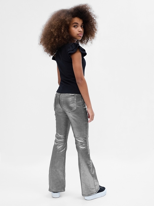 Image number 2 showing, Kids High Rise Metallic '70s Flare Jeans