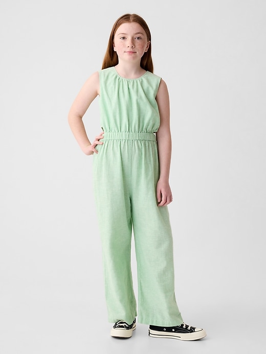 Image number 1 showing, Kids Linen-Cotton Jumpsuit