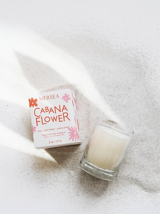 View large product image 1 of 1. Mersea Cabana Flower Boxed Votive Candle
