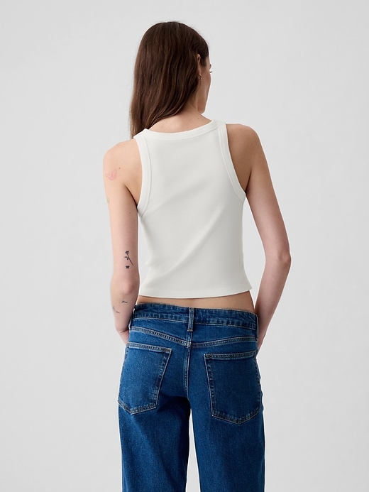 Image number 2 showing, Modern Rib Cropped Halter Top