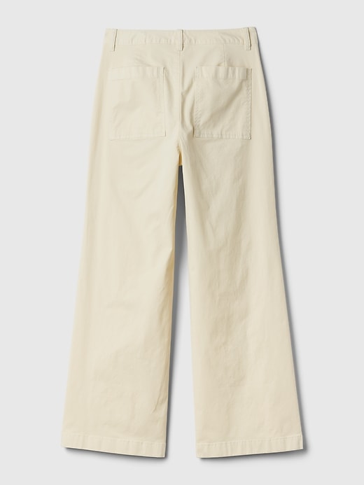 Image number 8 showing, High Stride Wide-Leg Ankle Khakis