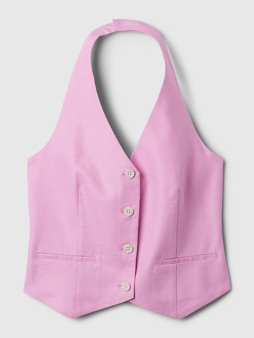 Image number 4 showing, Linen-Cotton Halter Vest