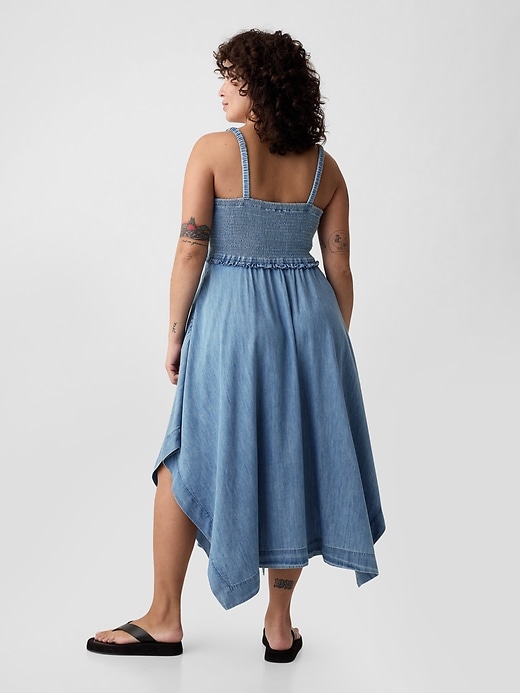 Image number 5 showing, Denim Handkerchief Hem Midi Dress