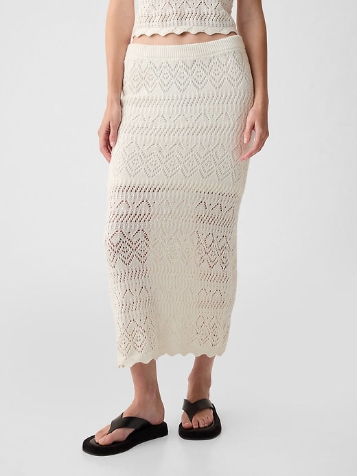 Image number 1 showing, Crochet Pull-On Midi Skirt