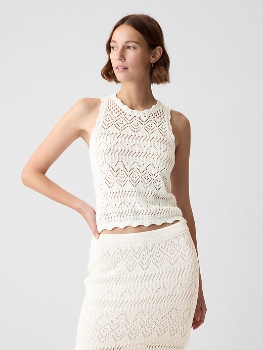 Image number 1 showing, Crochet Halter Tank Top