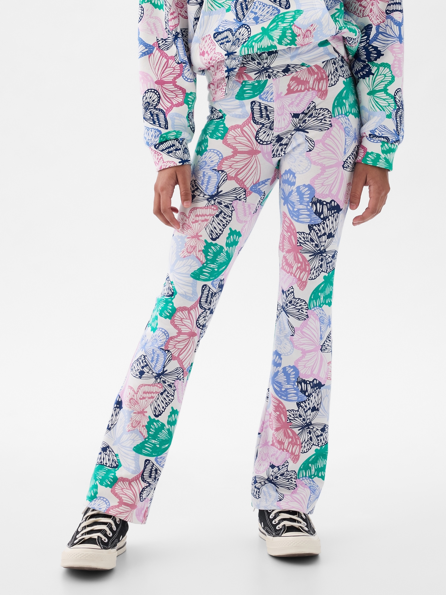 Bell Bottom Pants in Green/Lavender Floral Print Girls – Bee You