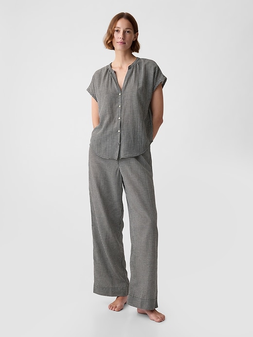 Image number 1 showing, Crinkle Gauze Dolman PJ Top