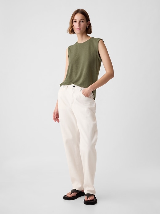 Image number 3 showing, Linen-Blend Tank Top