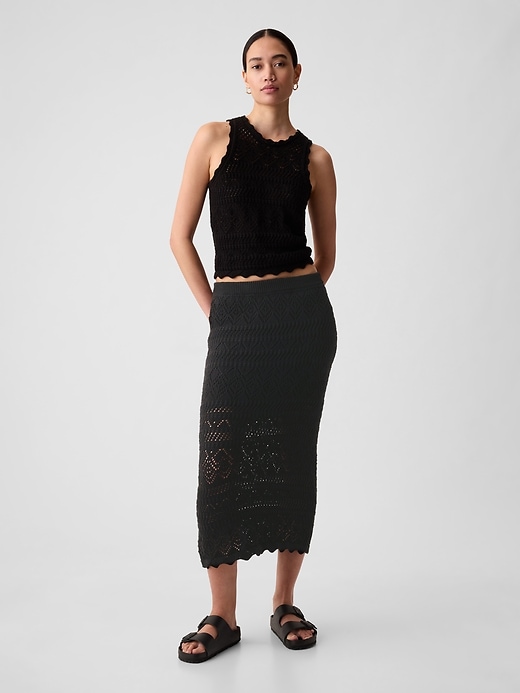 Image number 3 showing, Crochet Pull-On Midi Skirt