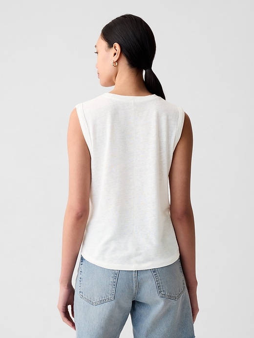 Image number 2 showing, Linen-Blend Tank Top