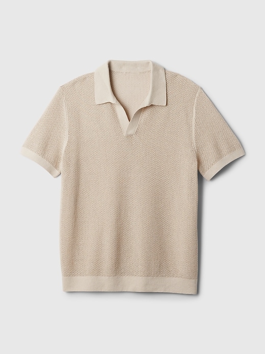 Image number 4 showing, Linen-Blend Textured Polo Shirt