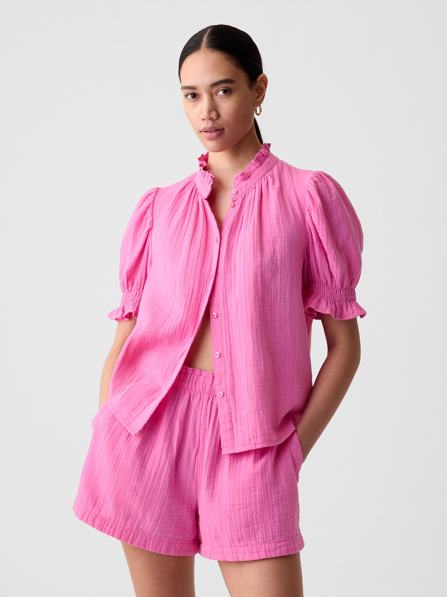 Womens Crinkle Gauze Shirts | Gap