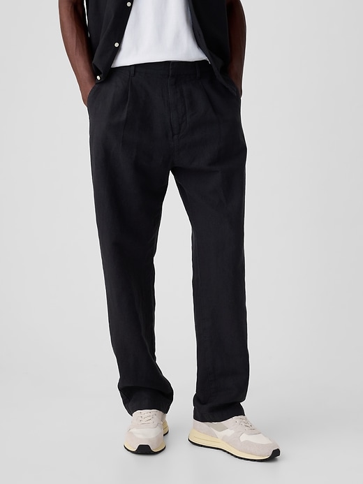 Image number 2 showing, Linen-Cotton Pleated Trousers