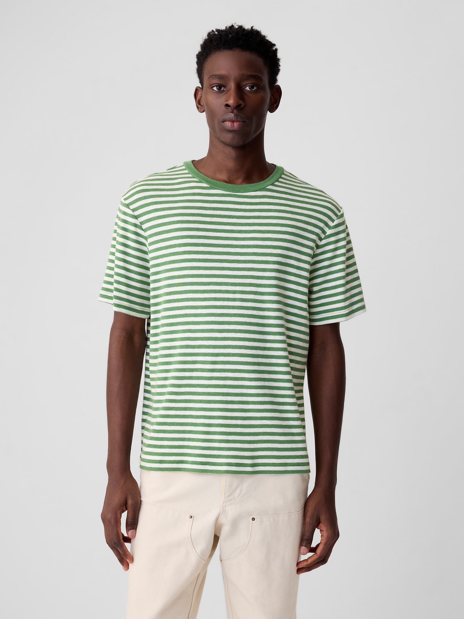 Gap Striped T-shirt In Green Stripe